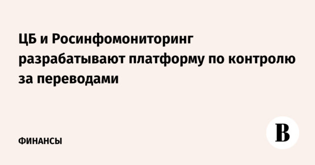 يقوم البنك المركزي وRosinfomonitoring بتطوير منصة لرصد التحويلات
